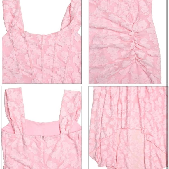 NWT Lace Maxi Fishtail Ruched Dress - Picture 3 of 6